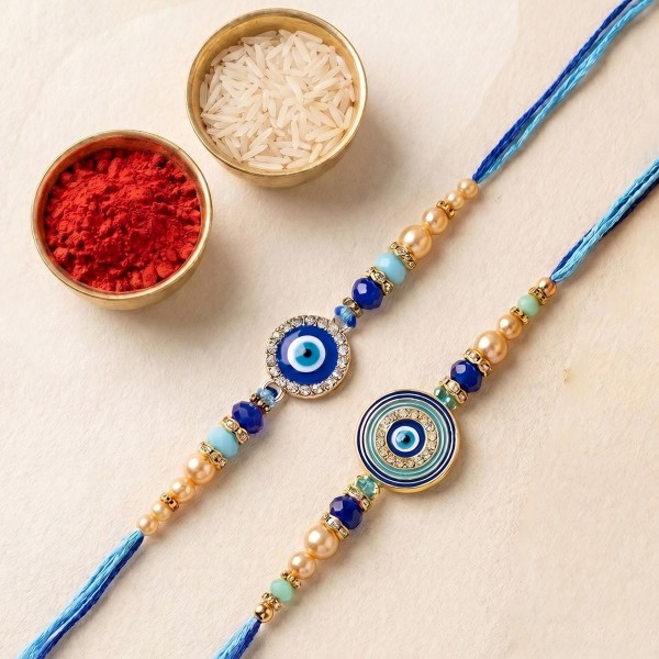 Evil Eey Rakhis with Dry Fruits - Set of 2 - Angle 3