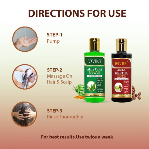 Doviko Natural Aloe Vera And Amla Reetha Shampoo - Directions for Use
