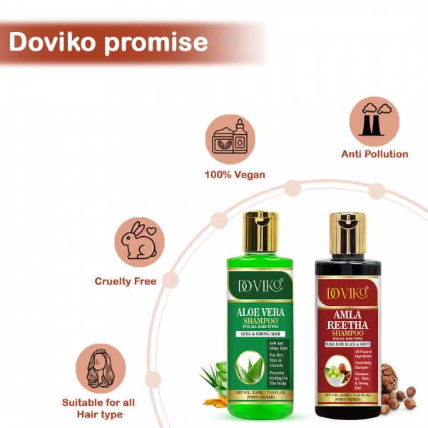 Doviko Natural Aloe Vera And Amla Reetha Shampoo - Promise
