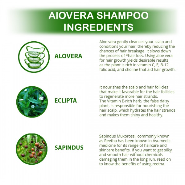 Doviko Organic Aloe Vera Shampoo - Pack of 2 - Ingredients