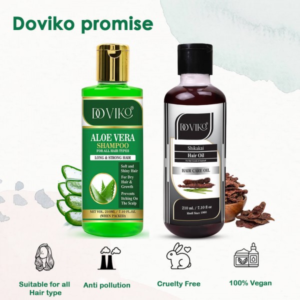 Doviko Aloe Vera Shampoo and Shikakai Hair Oil - Promise