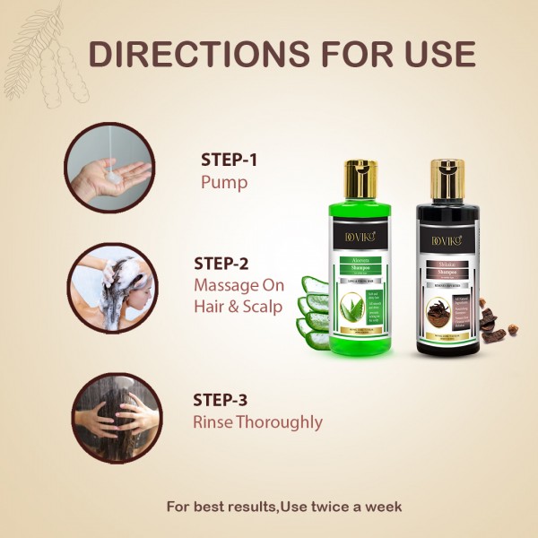 Doviko Organic Aloe Vera and Shikakai Shampoo - Pack of 2 - Use