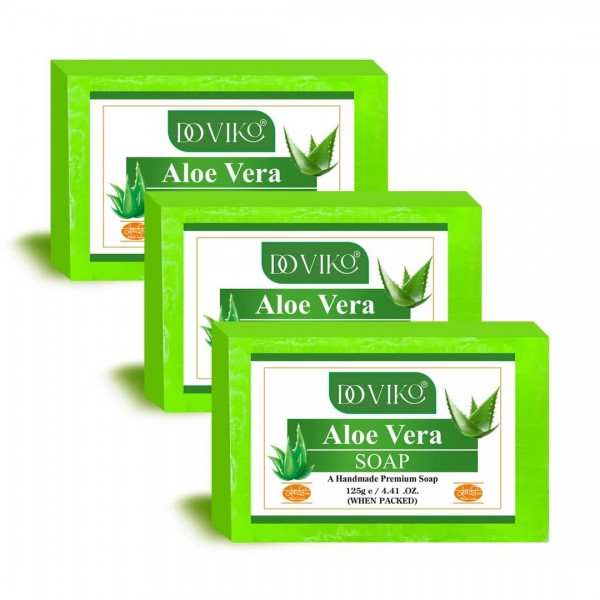 Doviko Aloe Vera Soap Combo - Front - Pack of 3 (375gm)