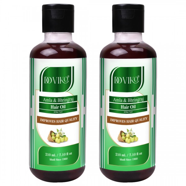 Doviko Amla & Bhringraj Hair Oil - Pack of 2 (420ML) - Front
