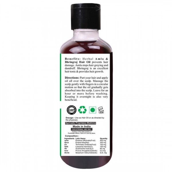 Doviko Amla & Bhringraj Hair Oil - Pack of 2 (420ML) - Back