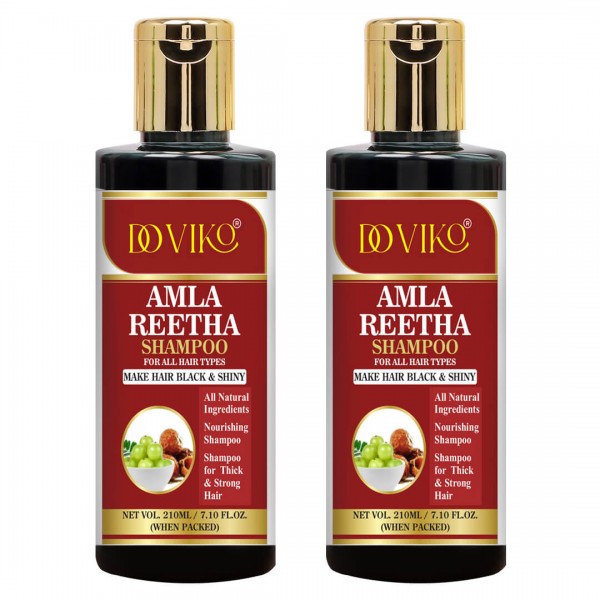 Doviko Natural Amla & Reetha Shampoo - Pack of 2 (420ML) - Front