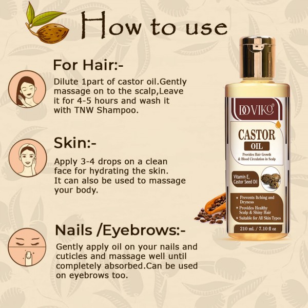 Doviko Pure Castor (Arandi) Hair Oil - How to Use