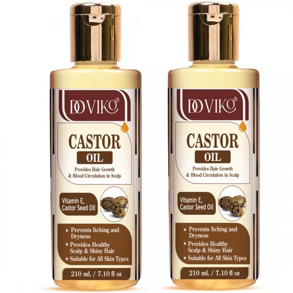 Doviko Pure Castor (Arandi) Hair Oil - Pack of 2 (420ML) - Front