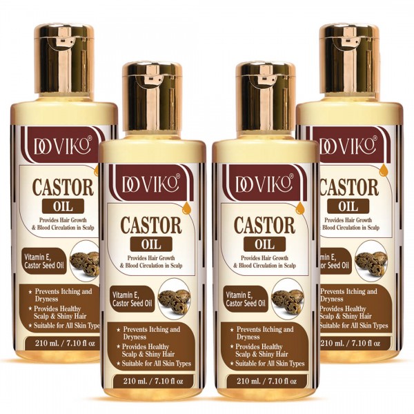 Doviko Castor Hair Oil (Arandi) - Pack of 4 (840ML) - Front