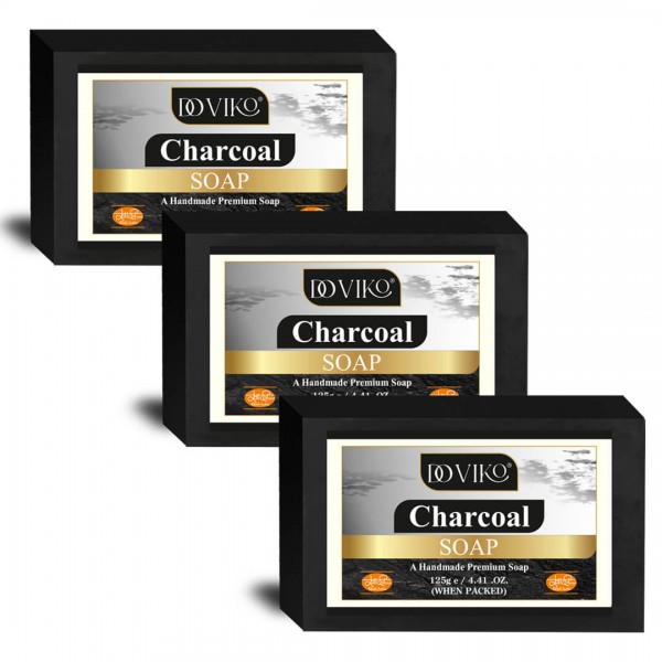 Charcoal Soaps - Front - Pack of 3