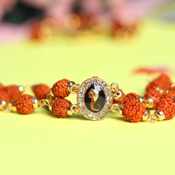 3 Line lion rudraksha bracelet for men