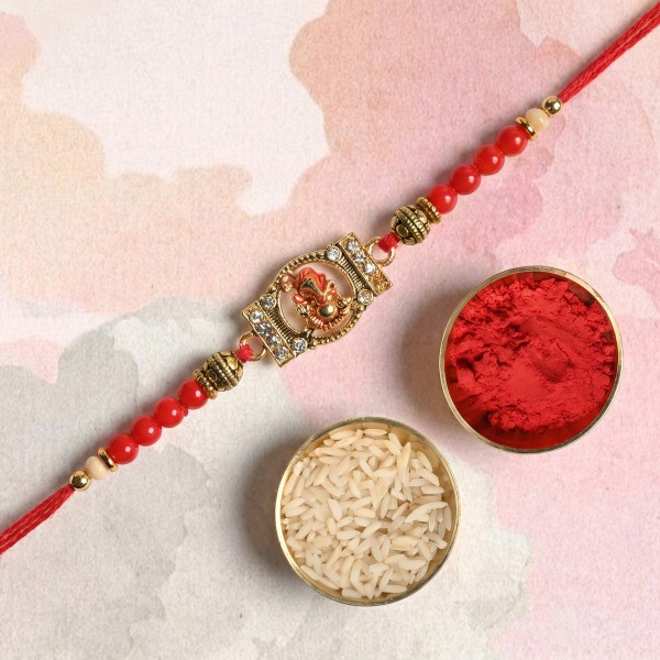 Lord Ganesha Rakhi with Dry Fruits for Bro - Angle 3