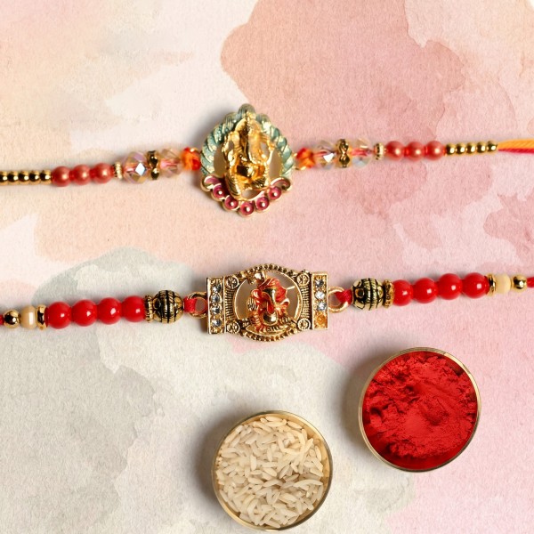 Ganesha Rakhi with Dry Fruits - Set of 2 - Angle 3