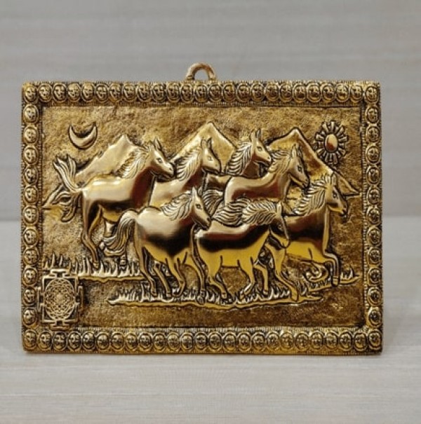 Golden Hanging Horses Painting
