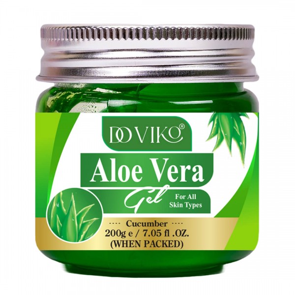 Doviko Pure Aloe Vera Green Gel for Skin & Hair - Pack of 1 (200g) - Front