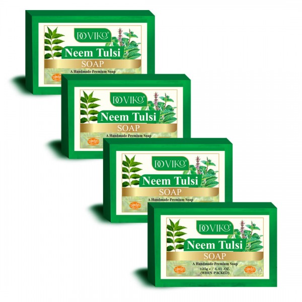 Neem Tulsi Soap - Front - Pack of 3