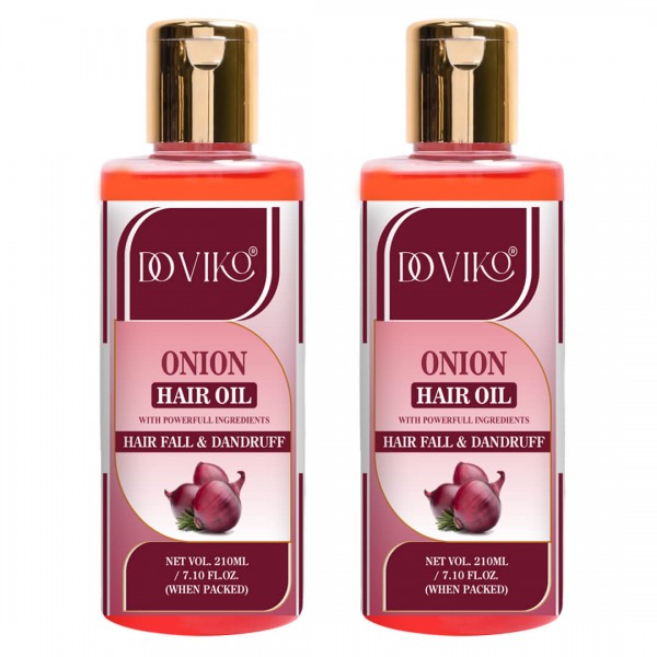 Doviko Natural Onion Hair Oil - Pack of 2 (420ML) - Front