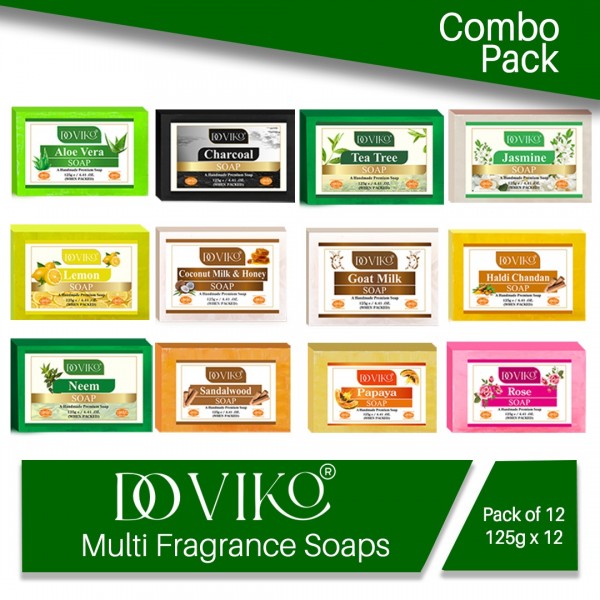 Doviko Herbal Soaps Combo - Pack of 12x125g (1500g)