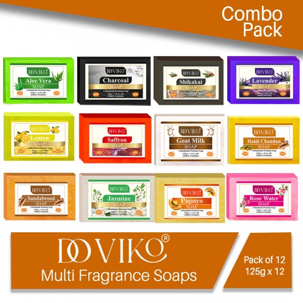 Doviko Herbal Soaps Combo - Pack of 12x125g