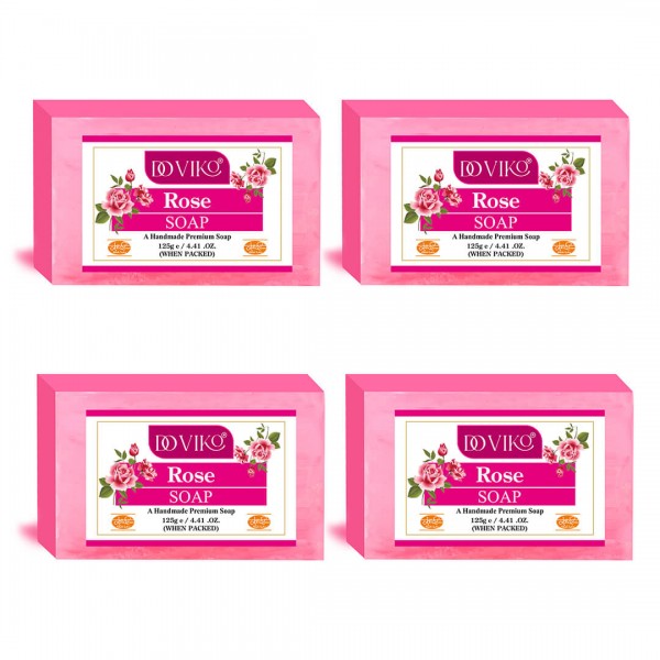 Doviko Handmade Rose Soap - Main - Pack of 4