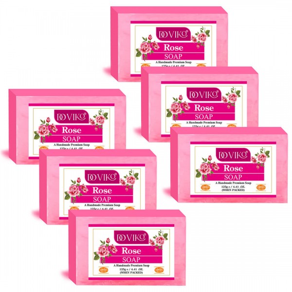 Doviko Handmade Rose Soap - Main - Pack of 6