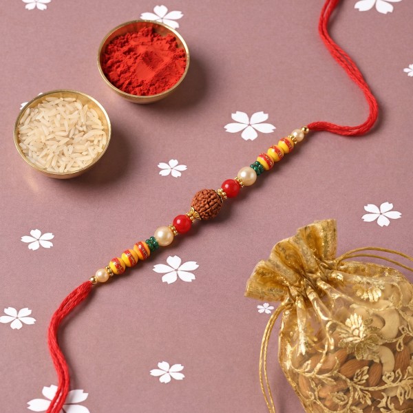 Premium Rudraksha Rakhi with Dry Fruits - Angle 2
