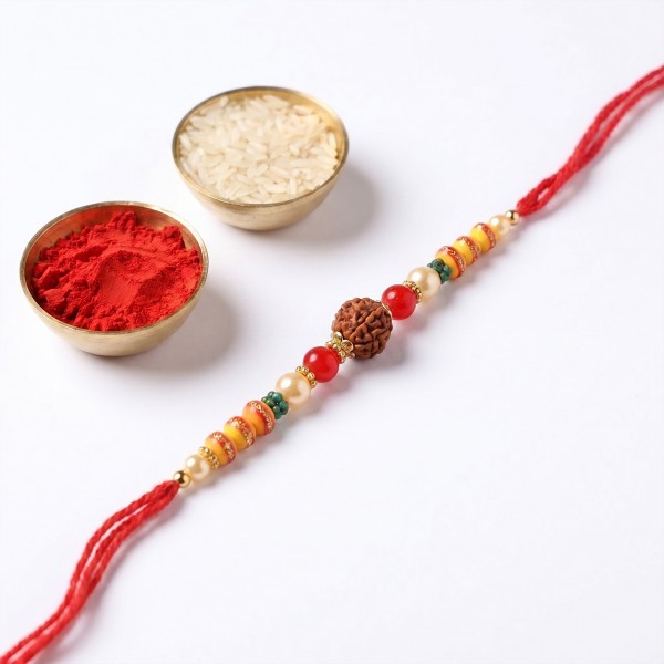 Premium Rudraksha Rakhi with Dry Fruits - Angle 5