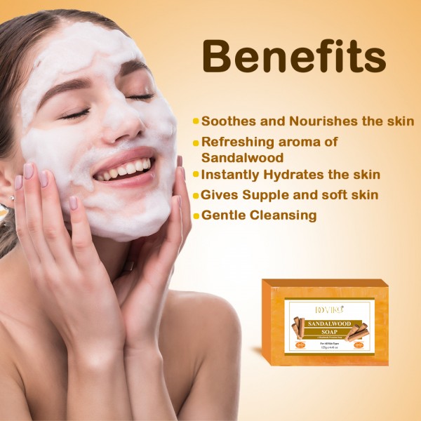 Doviko Handmade Sandalwood Soap - Benefits - Pack of 3