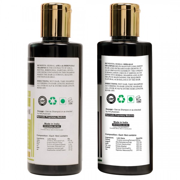 Doviko Natural Shikakai And Amla & Bhringraj Shampoo - Pack of 2 (420ML) - Back