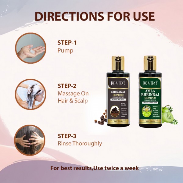 Amla Bhringraj and Shikakai Shampoo - Directions for Use