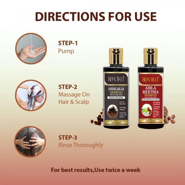 Shikakai and Amla Reetha Shampoo - Directions for Use