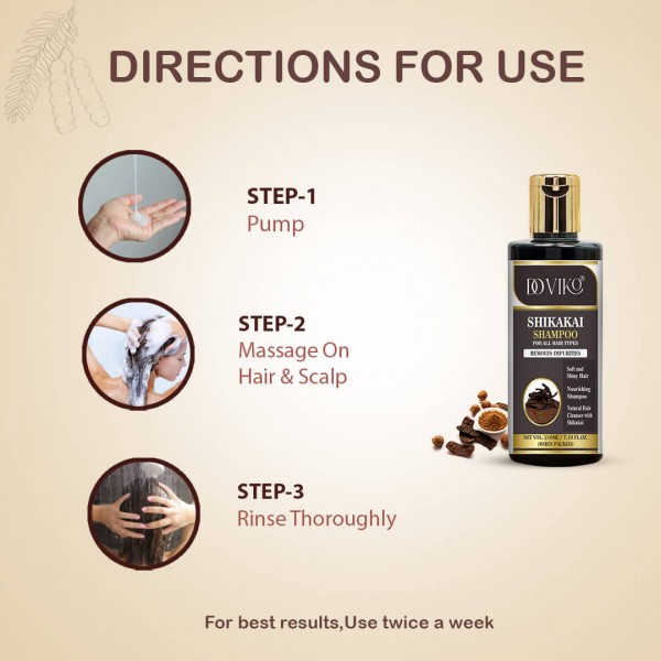 Doviko Natural Shikakai Shampoo - Directions for Use
