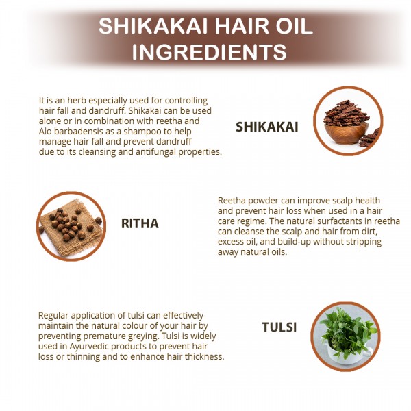 Doviko Natural Shikakai Hair Oil for Hair Growth - Pack of 1 (210 ML) - Ingredients