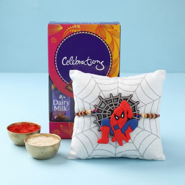 Spiderman Rakhi with Chocolates - Angle 2