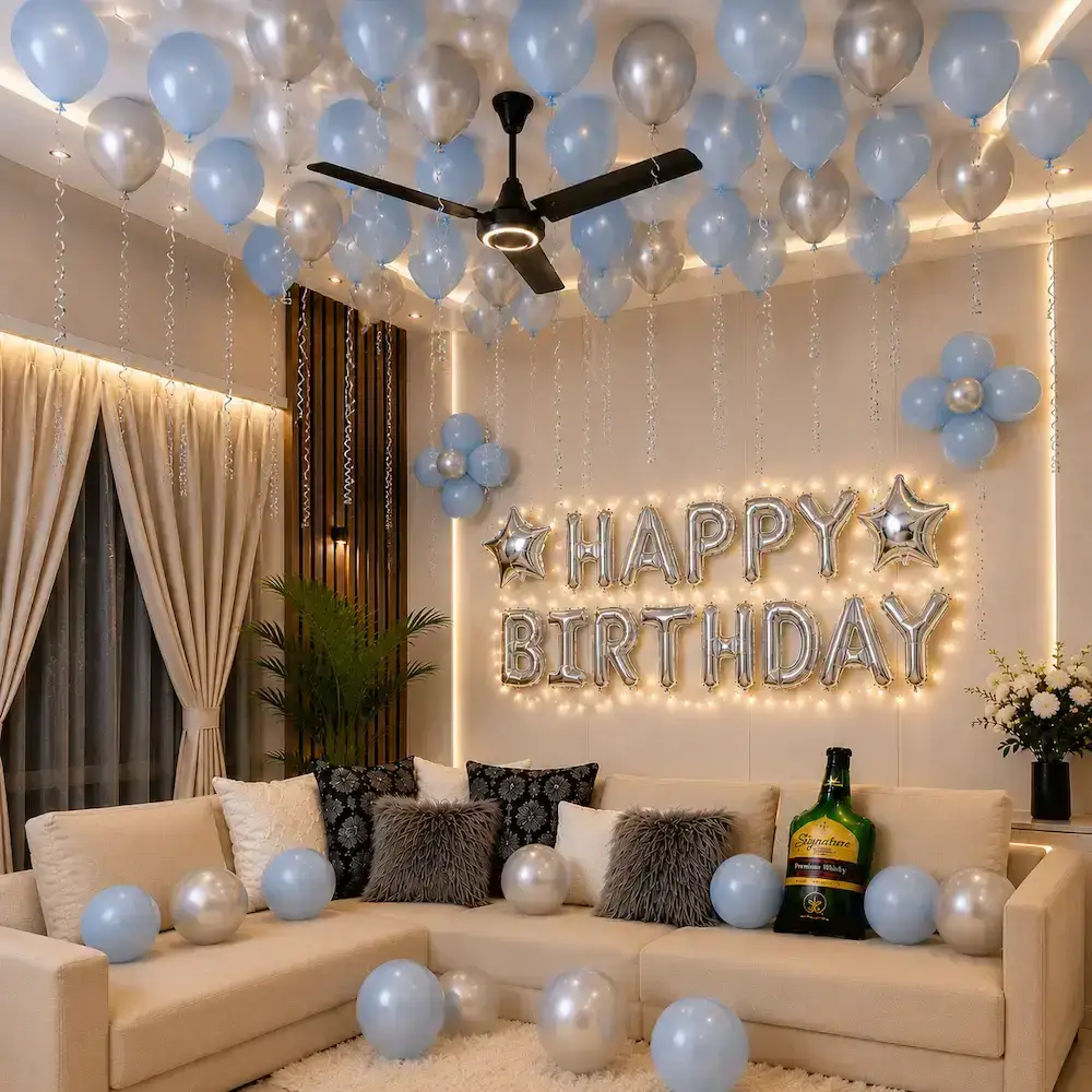 Birthday Wall And Balloon Decoration Ideas At Home
