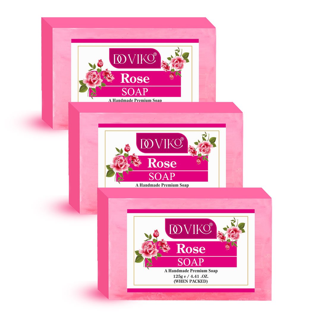 Doviko Rose Soap - Natural Pore Toning - Pack of 3