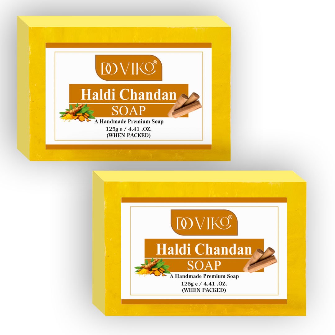 Doviko Haldi Chandan Soap - Soothing & Cooling - Pack of 2 (250 gm)