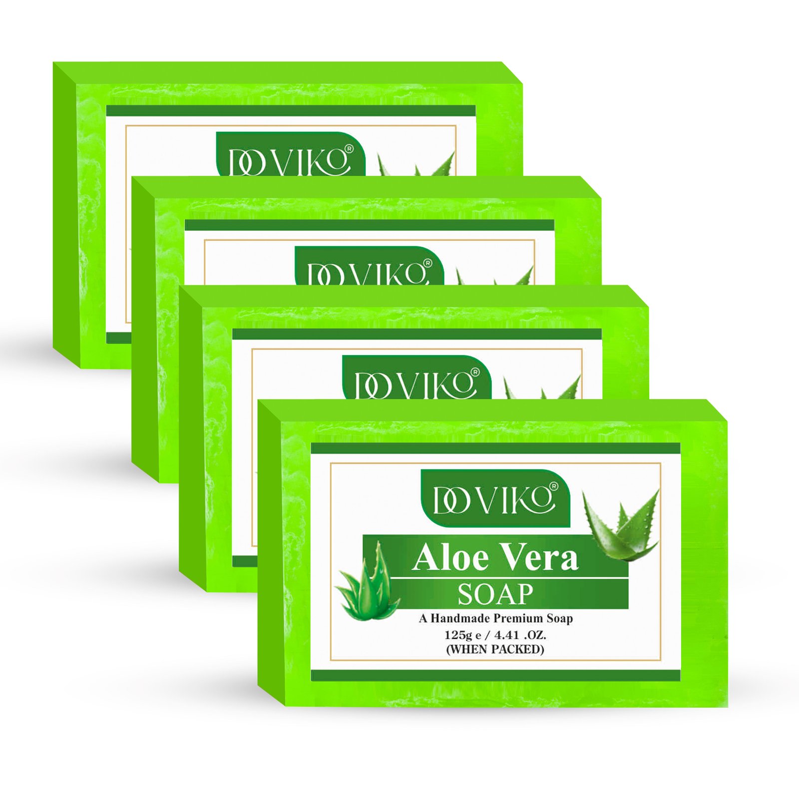 Doviko Aloe Vera Soap - Pack of 4 (500 gm)