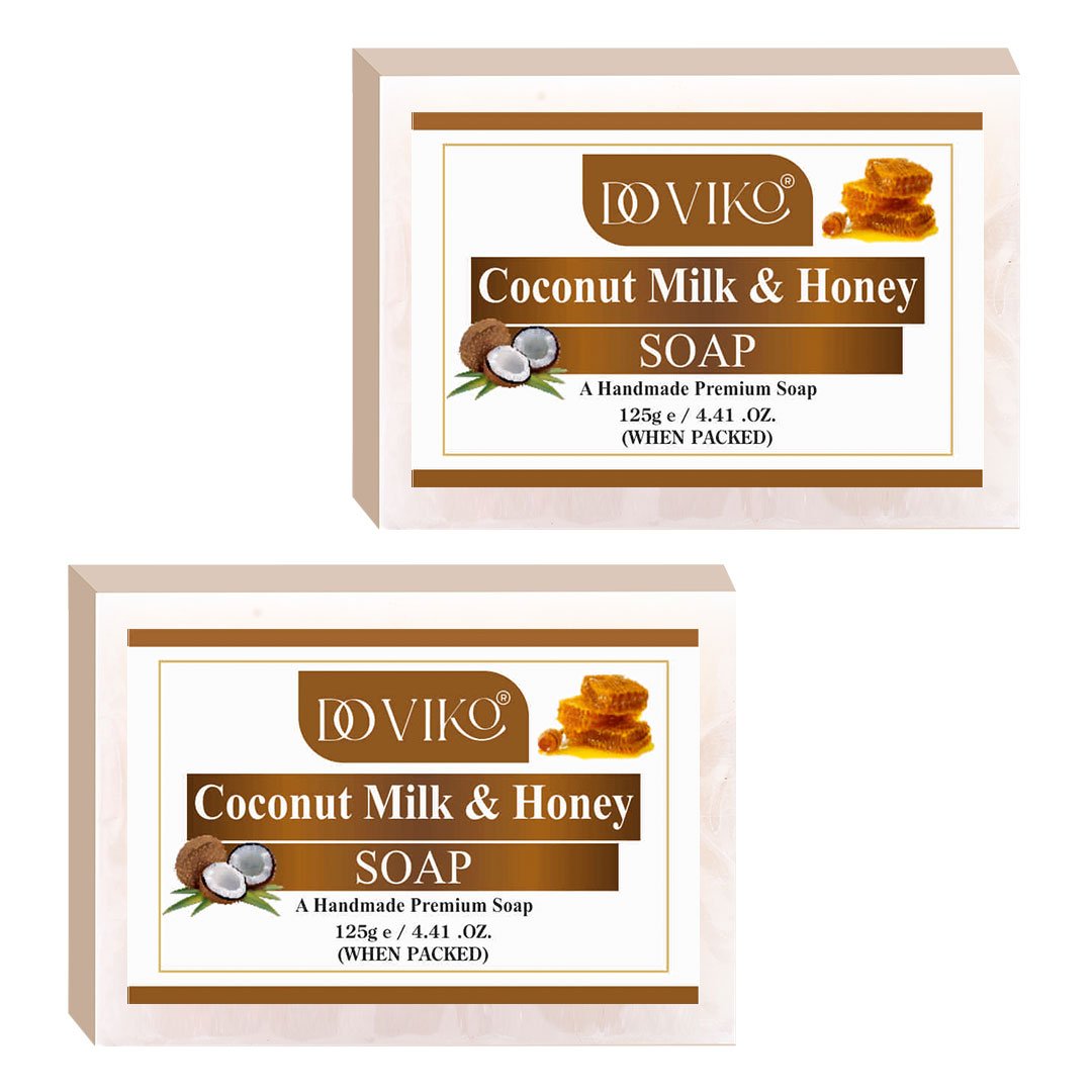Doviko Coconut Milk & Honey Soap - Pack of 2 (250 g)