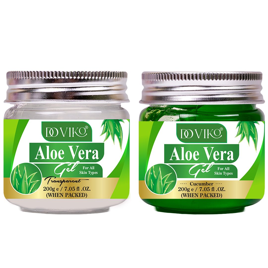 Aloe Vera Gel Green & Transparent Gel - Pack of 2 (100 g Each)