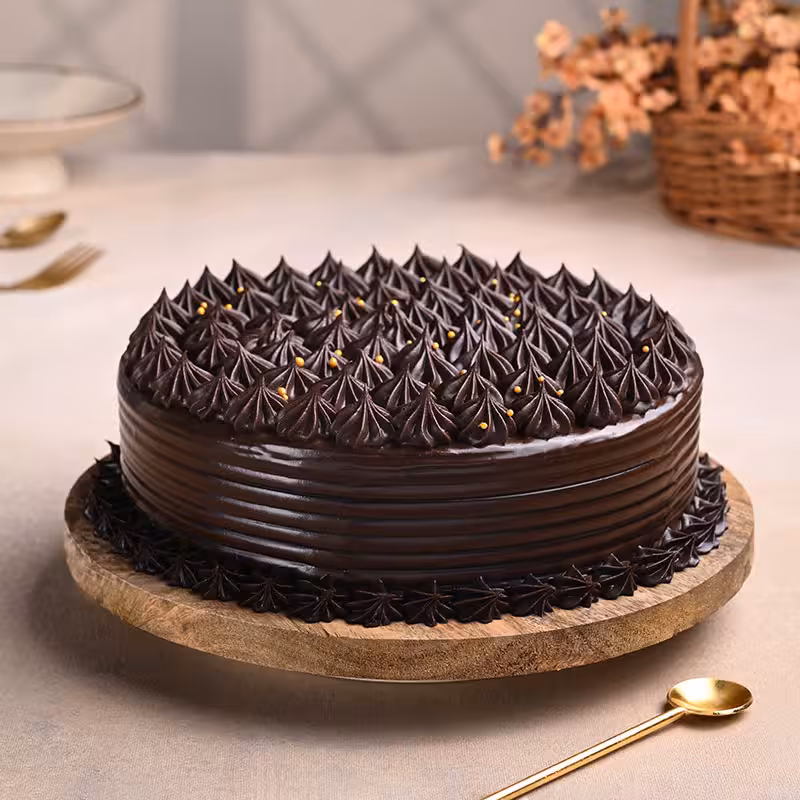 Tropical Golden Sprinkles Chocolate Cake